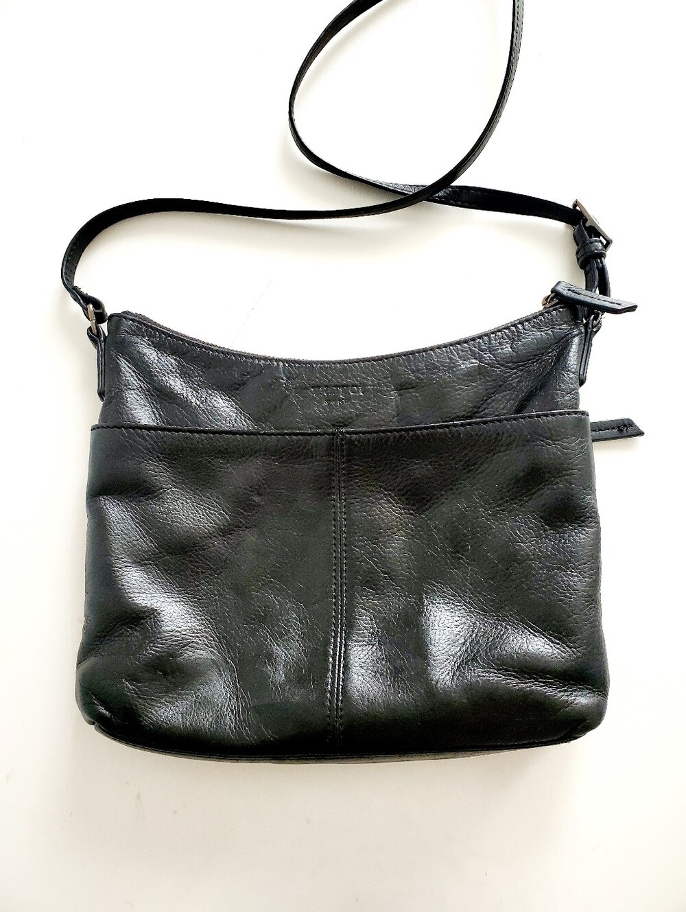 margot Black Leather Crossbody Bag